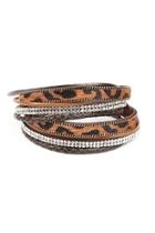  Leopard-braided Leather-wrap-bracelet