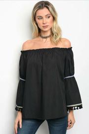  Off The Shoulder Pom Pom Top