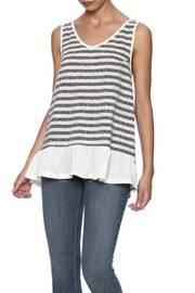  Striped Ruffle Tank