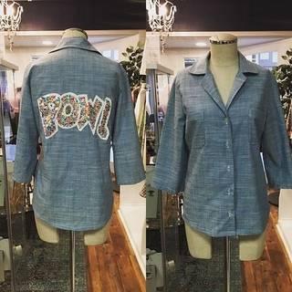  Chambray Button Down Top