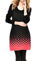  Jacquard Knit Sweater Dress