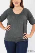  Charcoal Plus-size Top