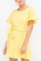  Yellow Tie-front Dress