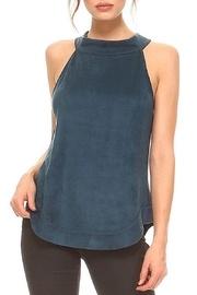  Blue High-neck Top