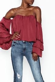  Tiered Sleeve Satin Top