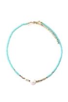  Beaded Pearl-accent Choker