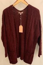  Chenille Cable Knit Oversized Cardigan