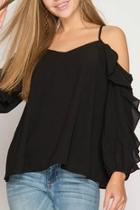  Ruffle-sleeve Strappy Top