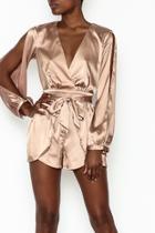  Gold Satin Romper