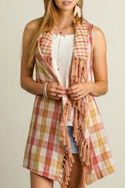  Plaid Print Vest