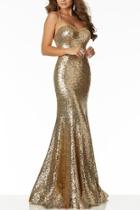  Sequin Strappy Gown