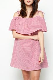  Gingham Off Shoulder Dress