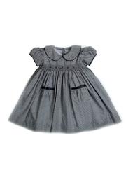  Grey-floral-print Smocked Dress