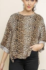  Jaguar Print 3/4 Sleeve Top