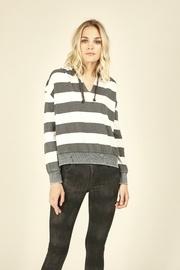  Stripe Lace Back Hoodie