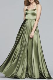 Long Halter Neck Charmeuse Dress