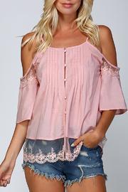  Open Shoulder Button Top