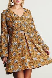  Mustard Floral Mix Dress
