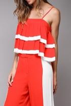  Red Layered Top