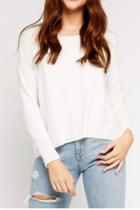  Ivory Back-zipper Sweater