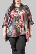 Floral Charmeuse Top