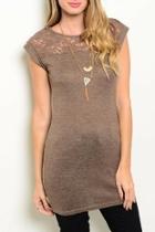  Brown Lace Top