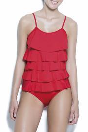  Red Ruffled Swimsuit
