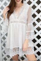  Laced Bell-sleeve Tunic