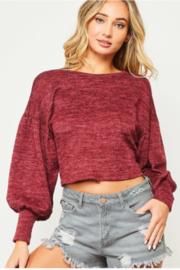  Crop Open Back Sweater