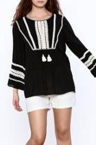  Black Embroidered Tunic Top
