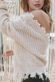  Frayed V-neck Sweater
