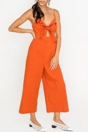  Front-tie Linen Jumpsuit