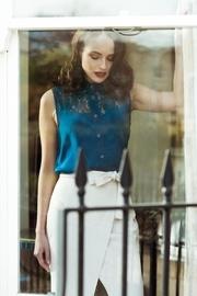  Teal Silk Top