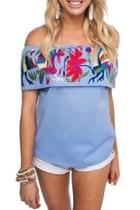  Embroidered Birdie Top