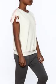  Beige Cap Sleeve Sweatshirt