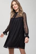  Black Long Sleeve Lace Dress