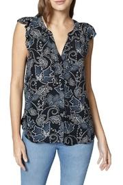  Ruffled Print Shell