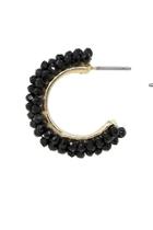  Glass Bead/pearl Embellished Hoop Earrings