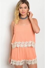  Lace Peach Romper