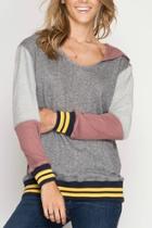  Hooded Varsity Top