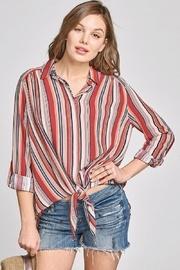  Striped Tiefront Top