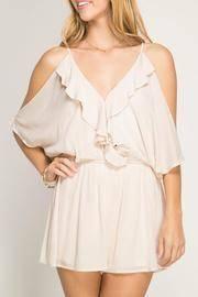  Cream Ruffle Romper