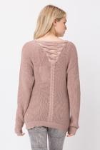  Reversable Lace-up Sweater
