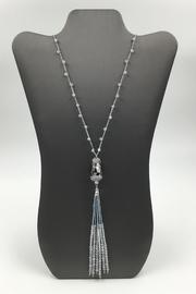  Grey-bead Tassel Necklace