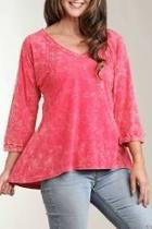  Bright Pink Flared Top