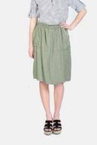  Olive Linen Skirt