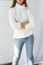  Cowl-neck Cable-knit Sweater