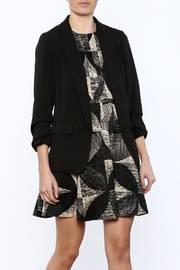  Shirring Contrast Blazer