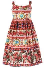  Abstract Rose Print Dress