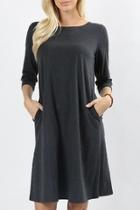  Burgundy A-line Dress